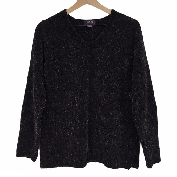 VINTAGE Sweater Chenille Confetti V Neck Size Multi Color Jessi Lee Size Large - Picture 3 of 10